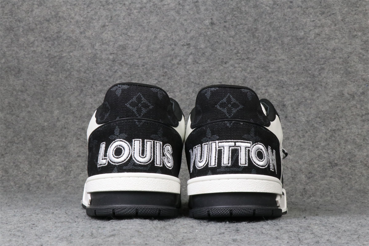 LV Trainer Low 'Velcro Strap - Black Monogram Denim'