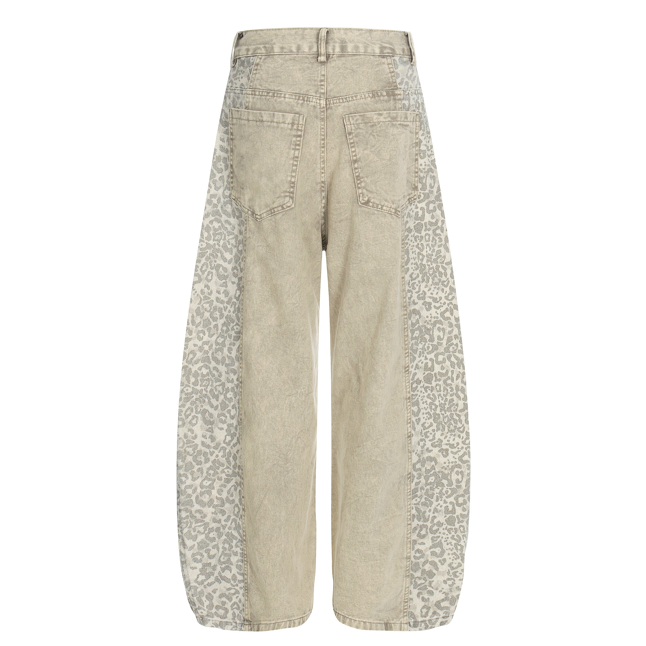 CapCabin Leopard Panel Denim Pants