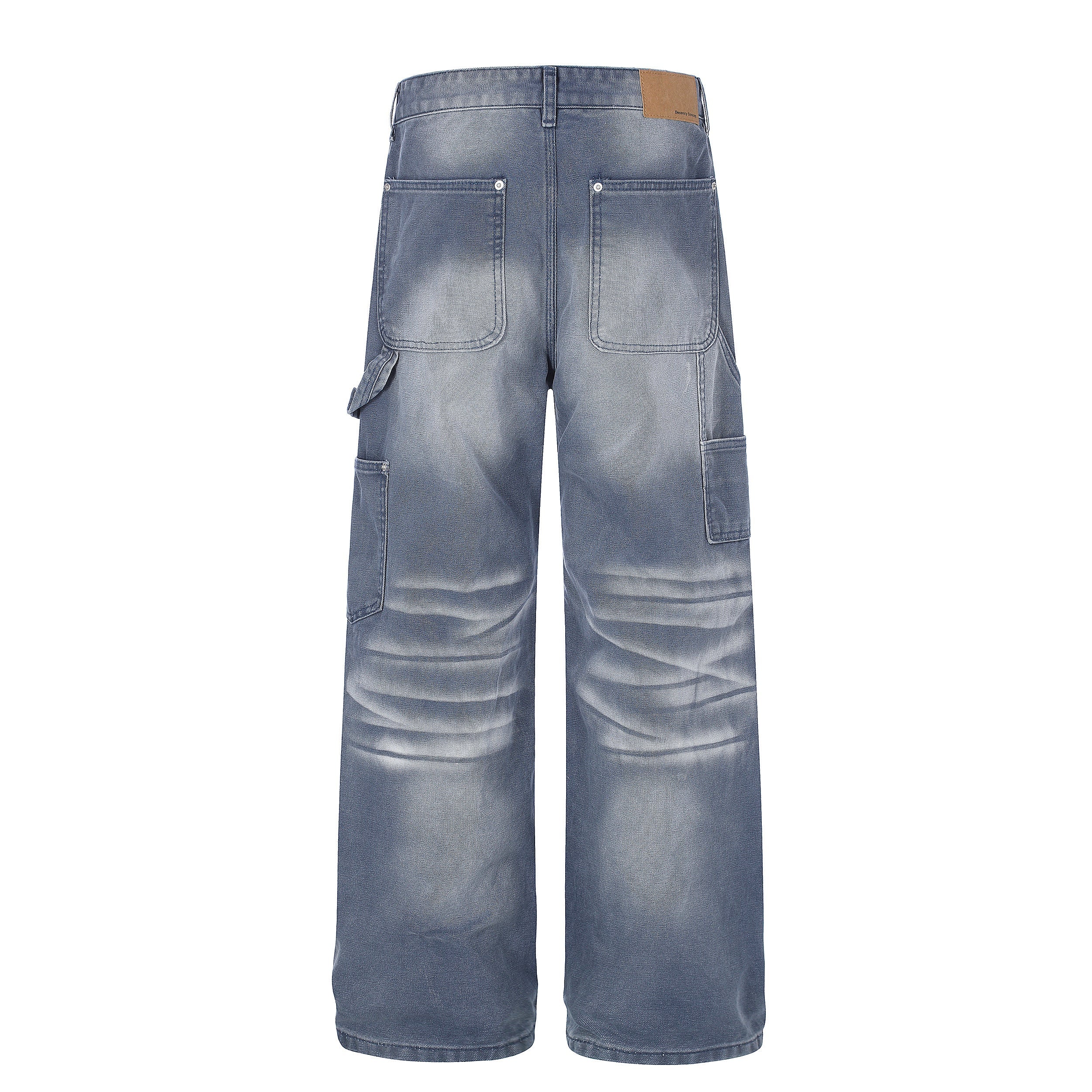 CapCabin Washed Wrinkle Effect Denim Jeans