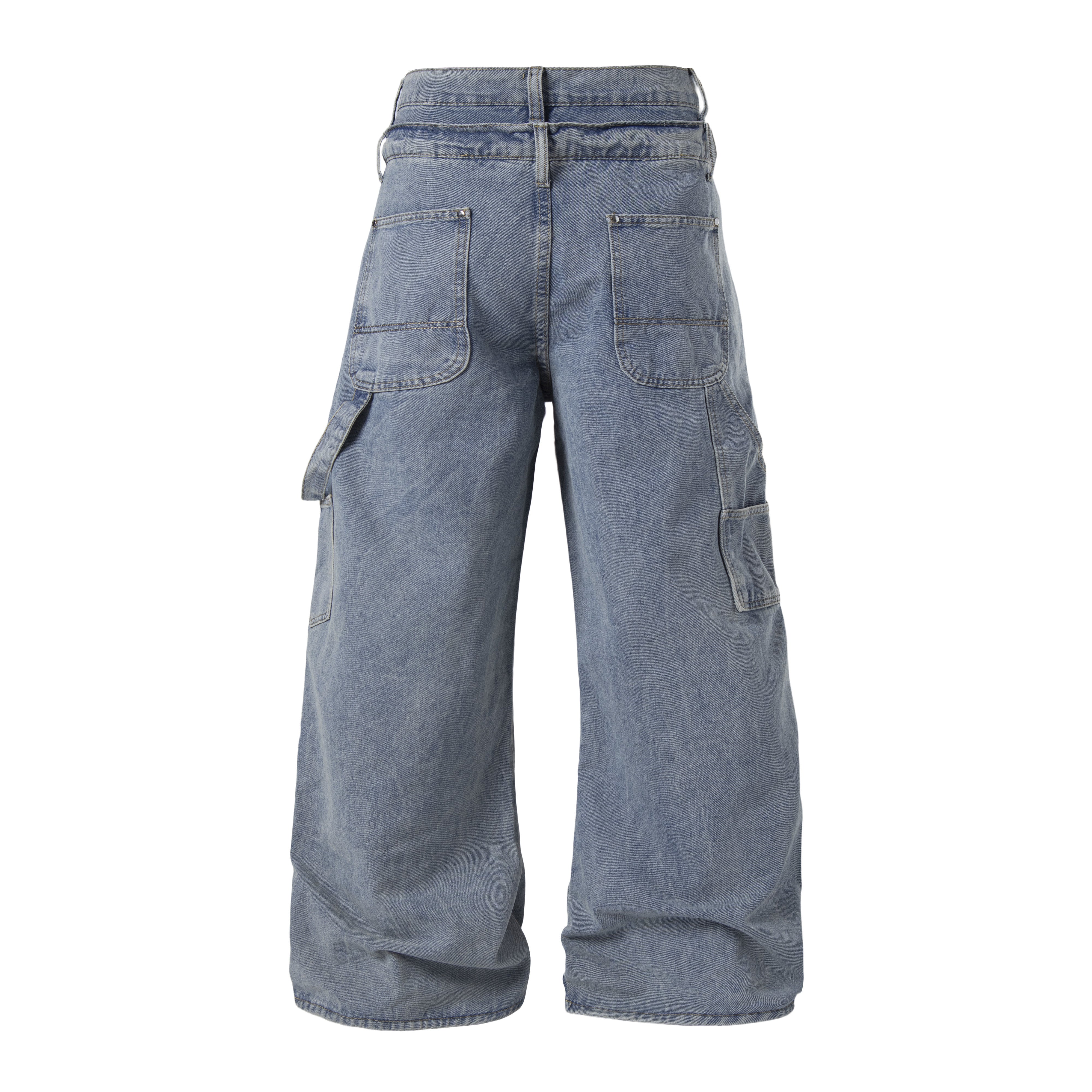 CapCabin Distressed Panel Denim Pants