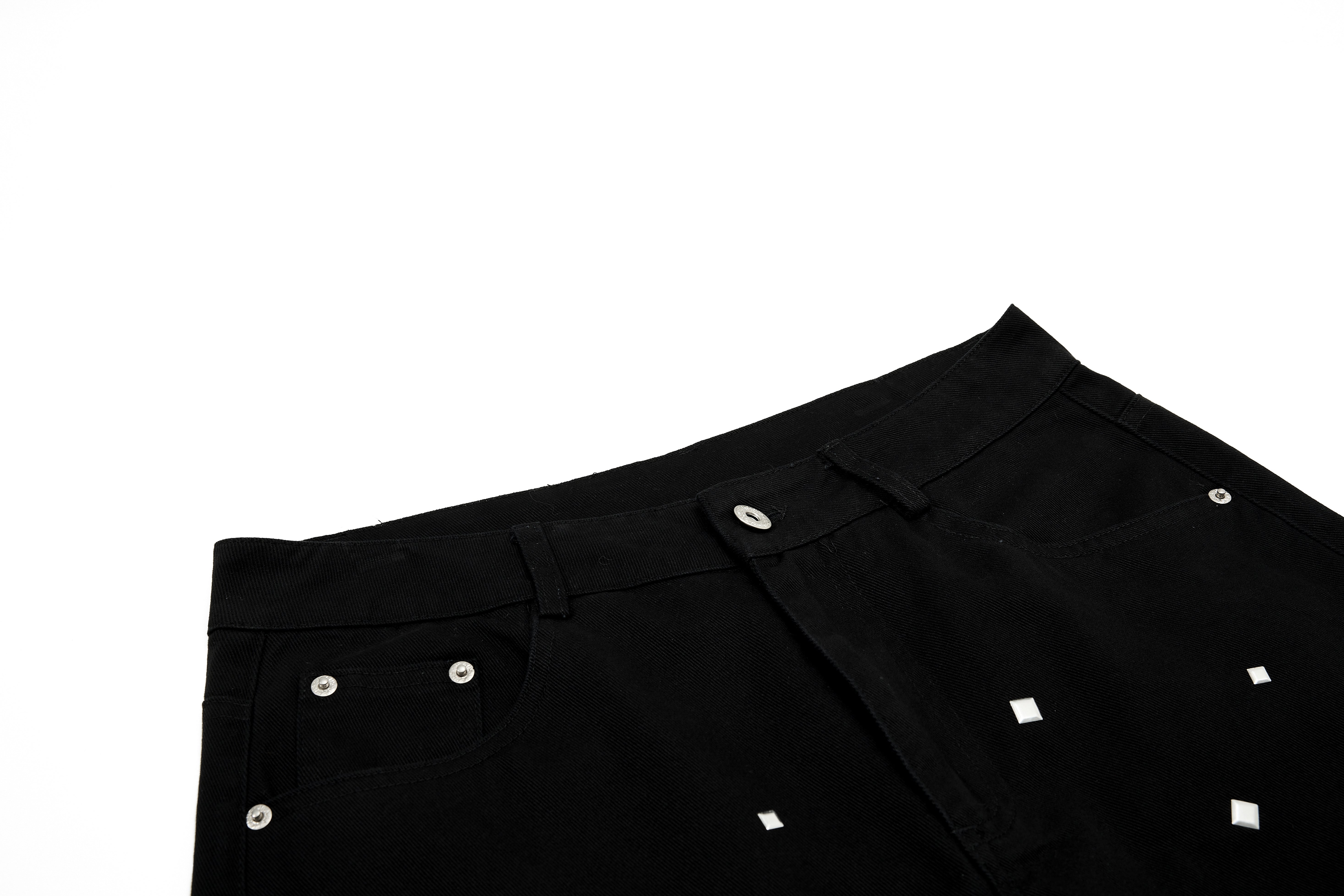 CapCabin Stud Detail Wide-Leg Pants