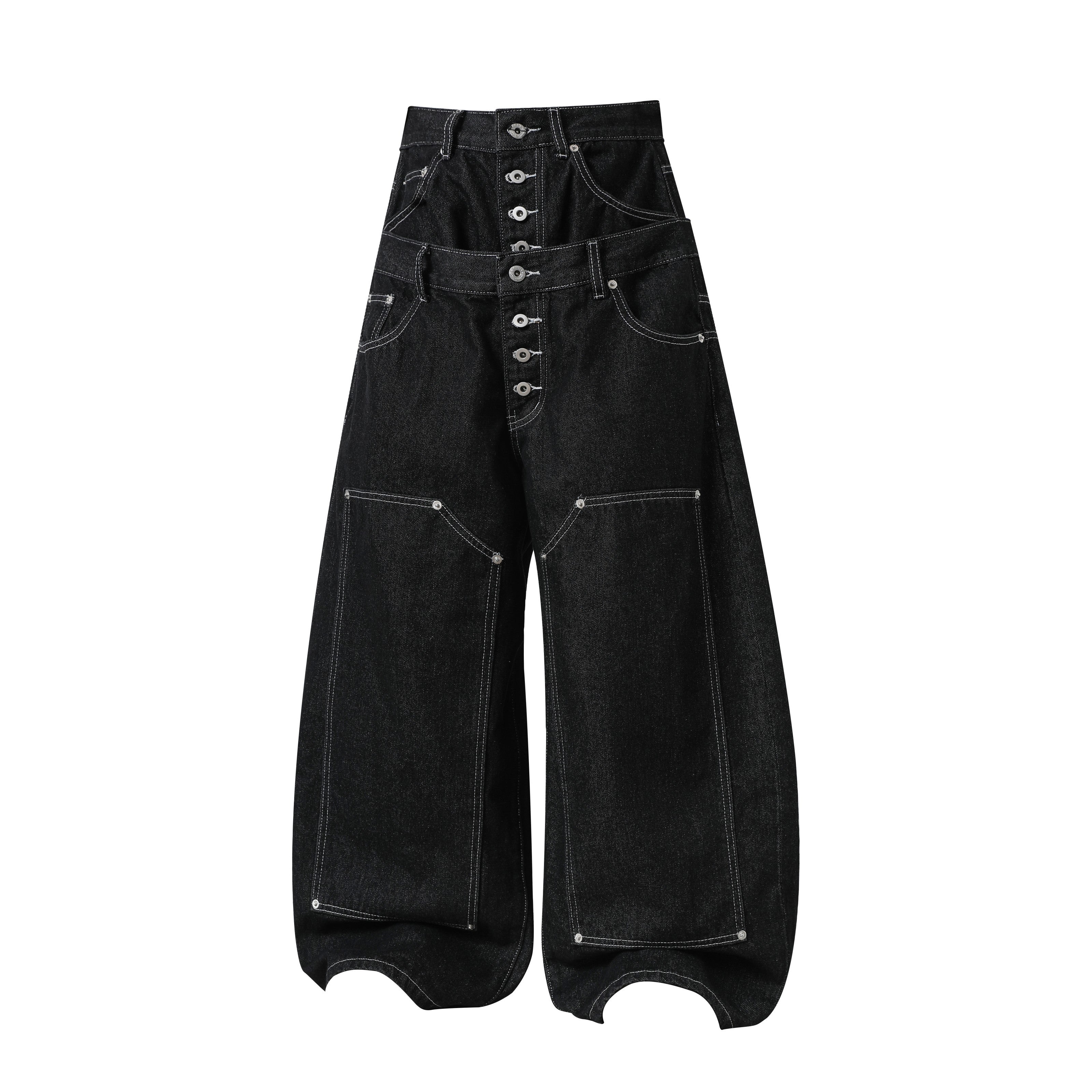 CapCabin Double-Waist Utility Denim Pants