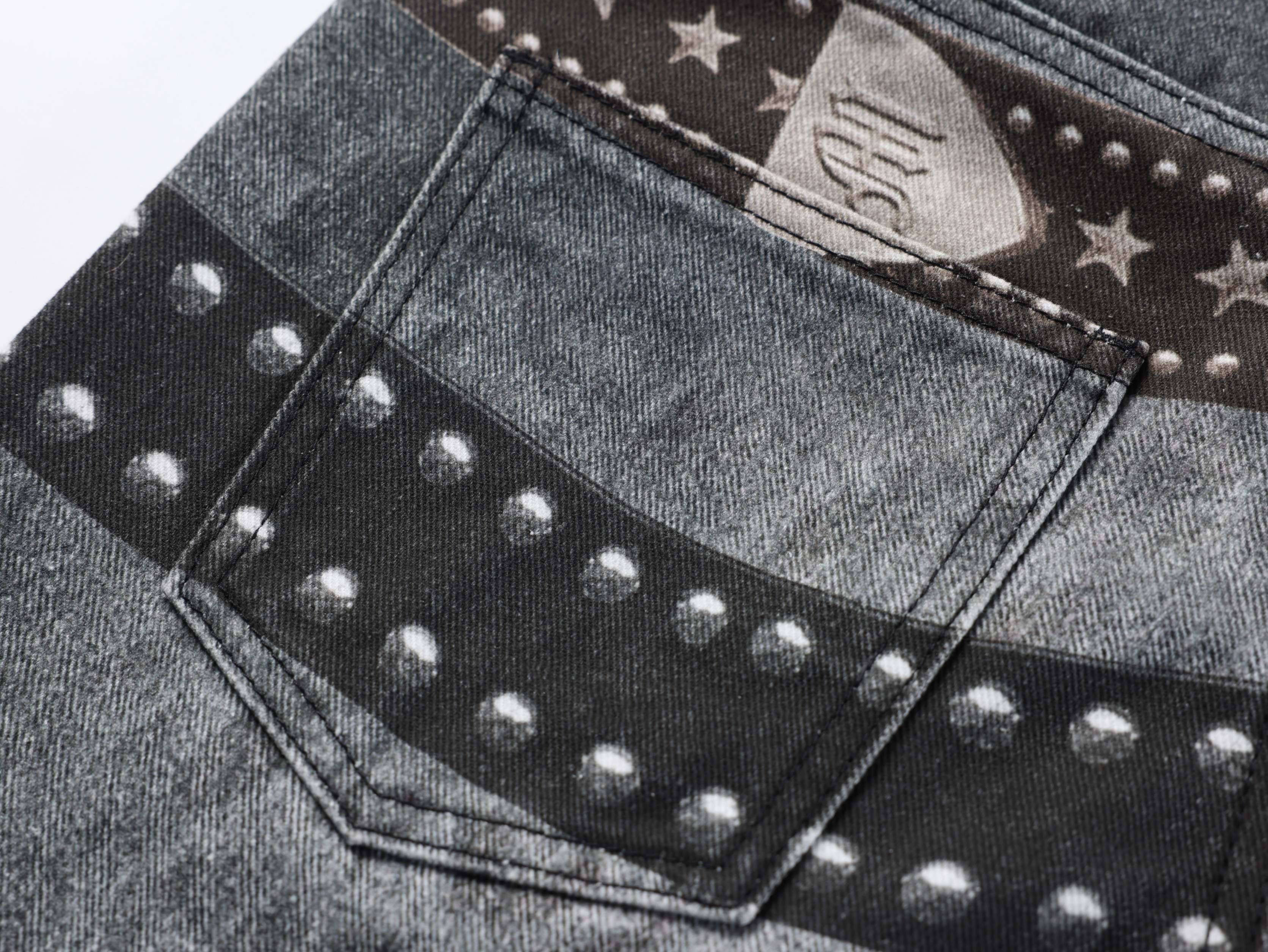 CapCabin Washed Studded Wide-Leg Jeans