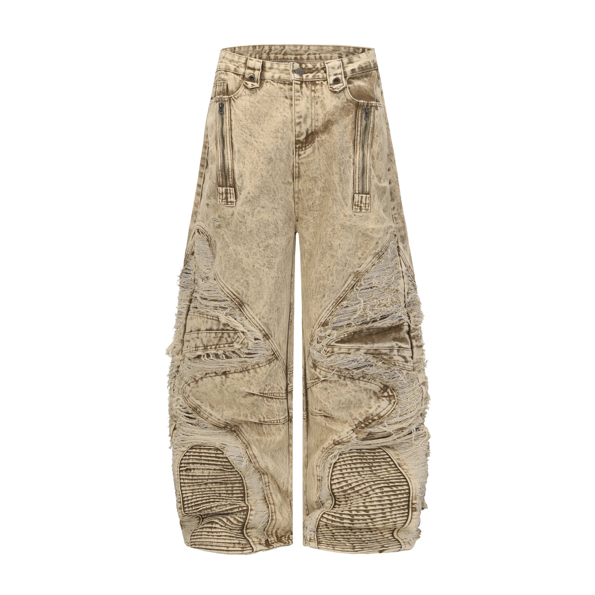 CapCabin “Vintage Distressed Panel Jeans”