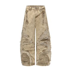 CapCabin “Vintage Distressed Panel Jeans”