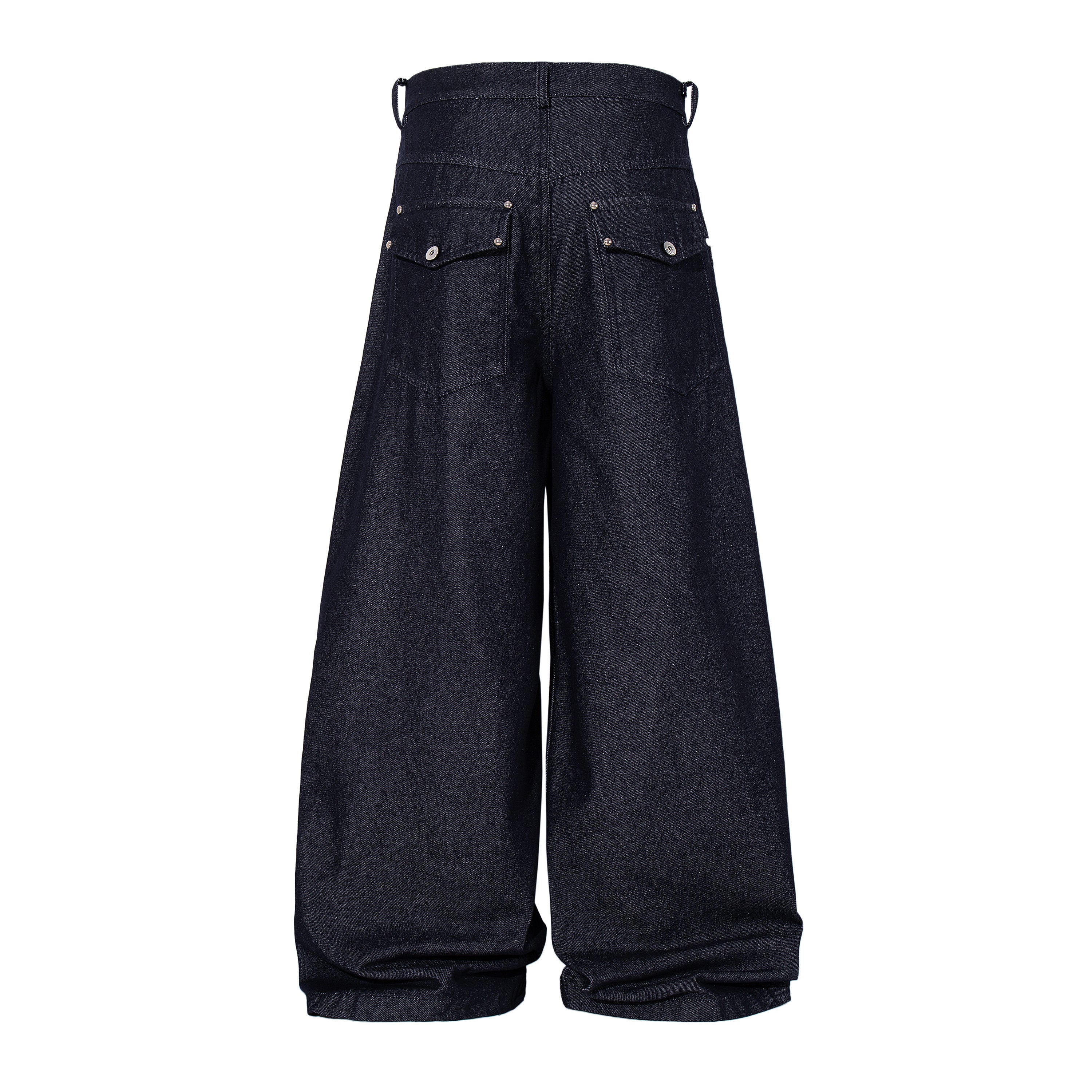 CapCabin Panel Construction Wide Leg Denim Pants
