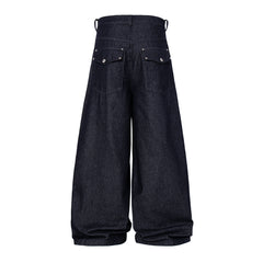 CapCabin Panel Construction Wide Leg Denim Pants