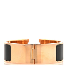 Enamel Wide Clic Clac H Bracelet GM Black