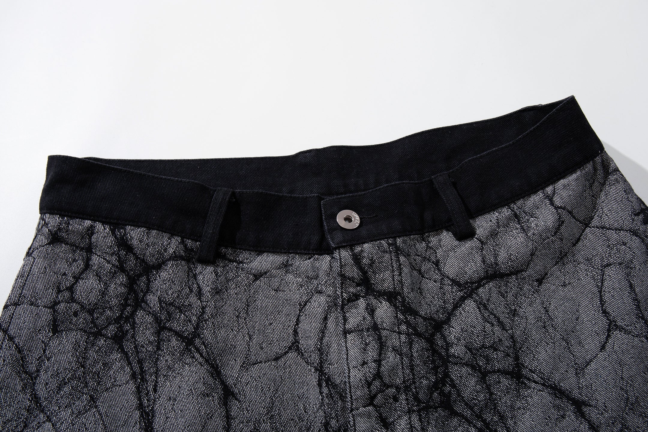 CapCabin Graphic Panel Wide Leg Denim Pants