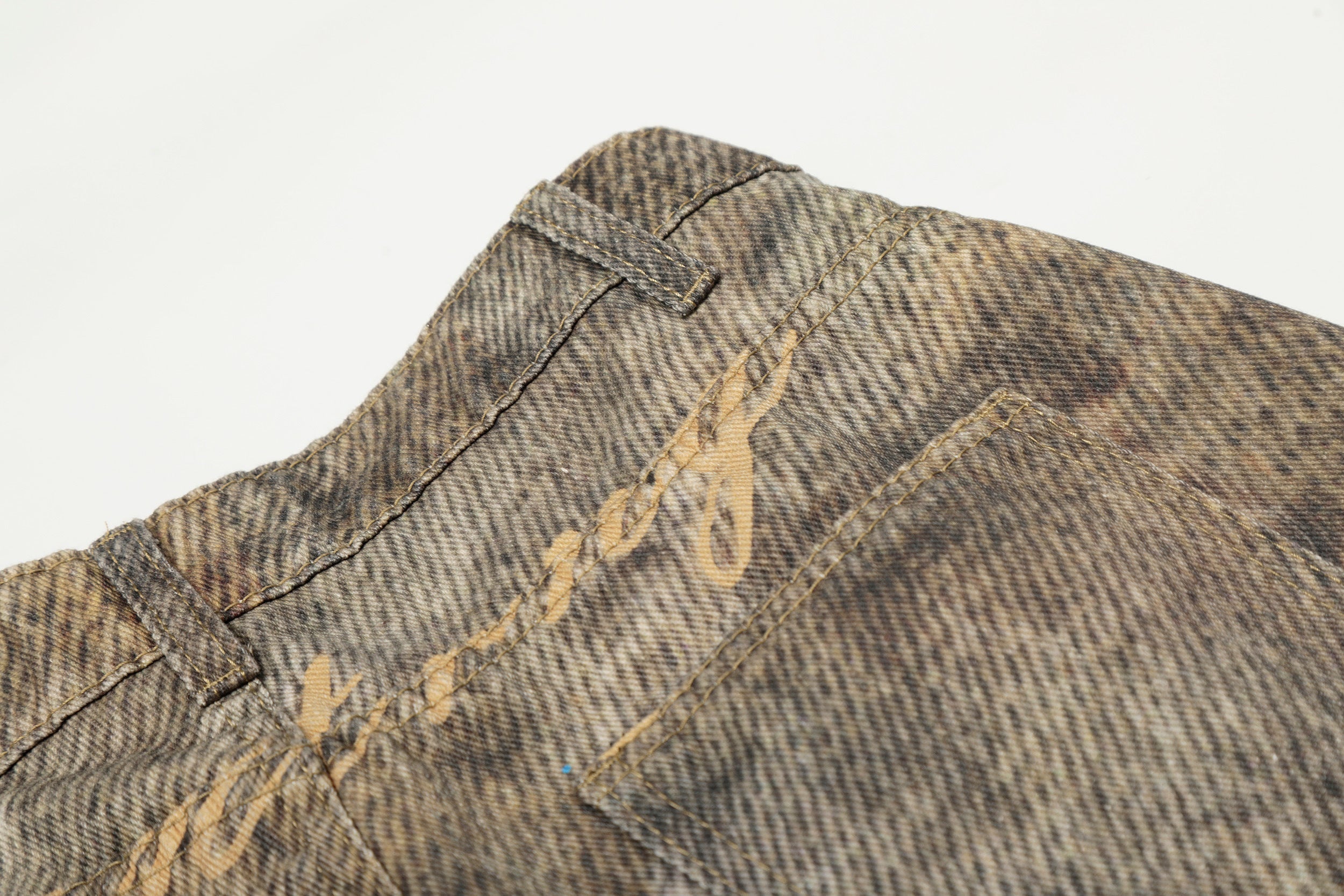CapCabin Leopard Wash Wide-Leg Jeans