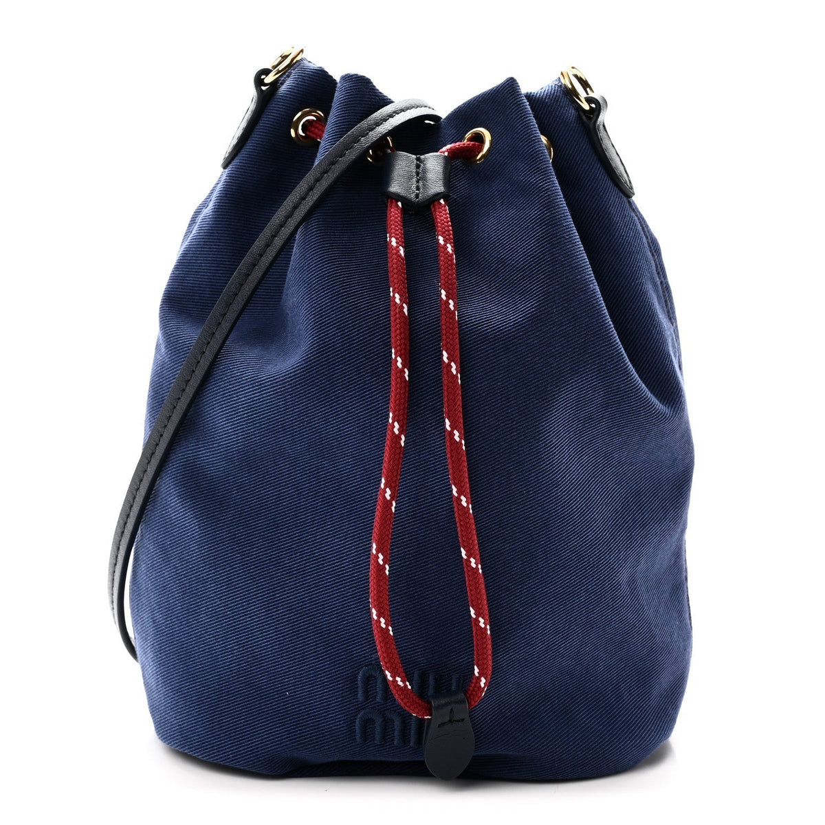 Canvas Gabardine Pouch Bucket Bag Indaco Amaranto