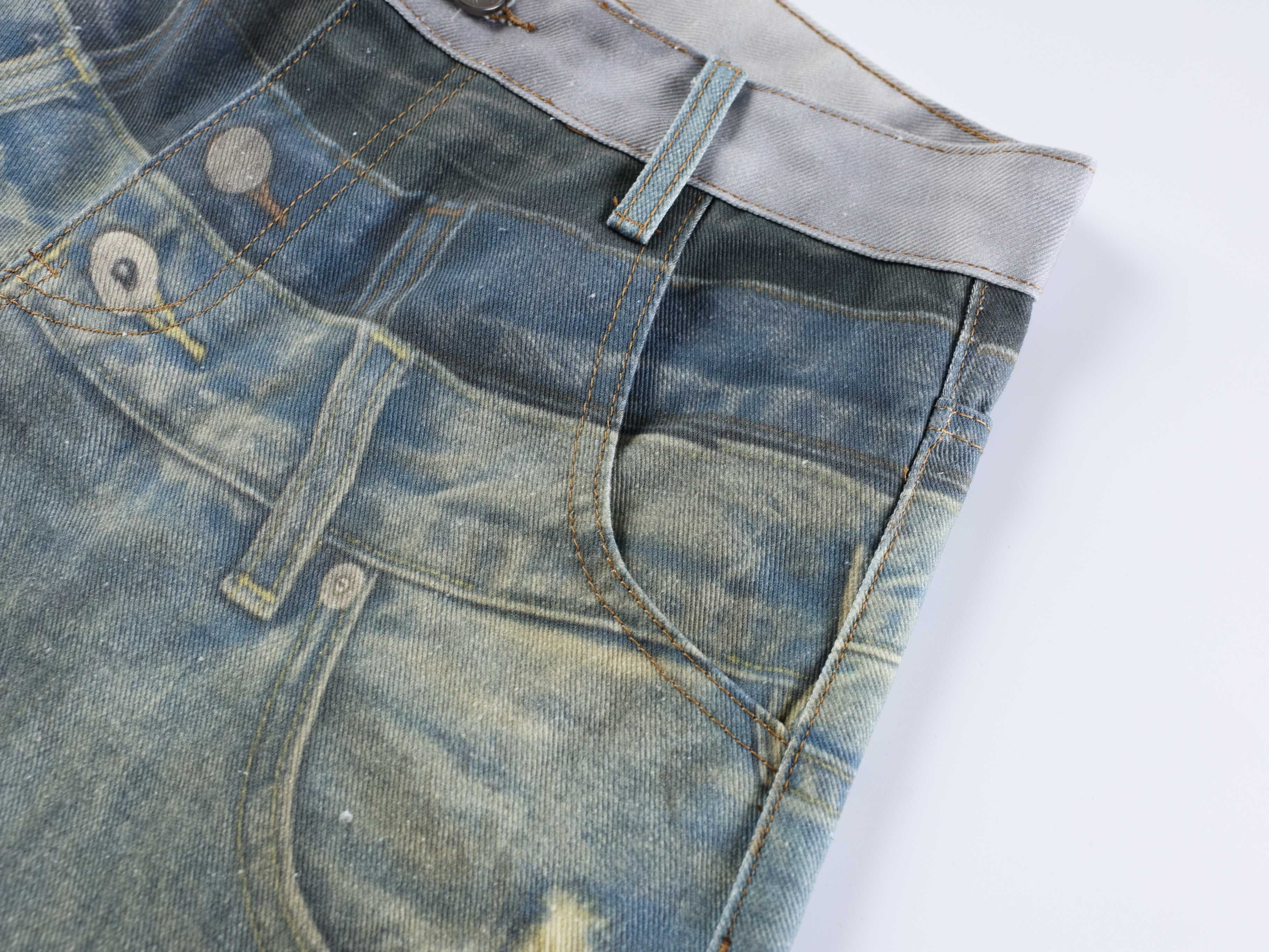 CapCabin “Layered Fade Distressed Balloon Jeans”