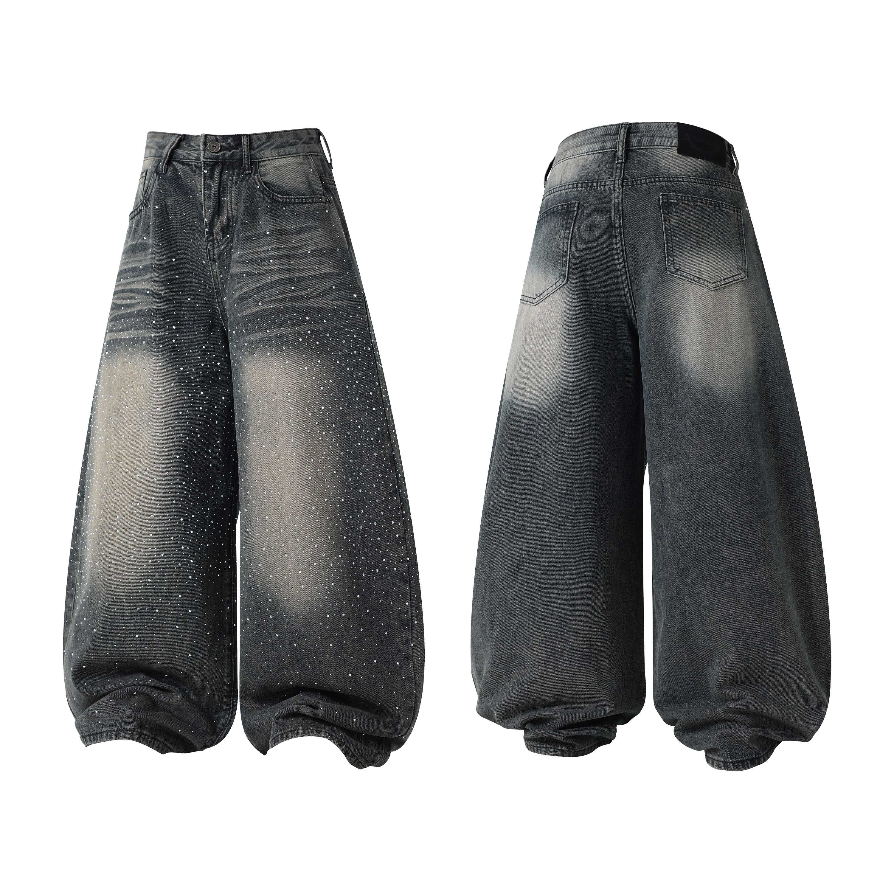 CapCabin Starfade Wide-Leg Denim Pants