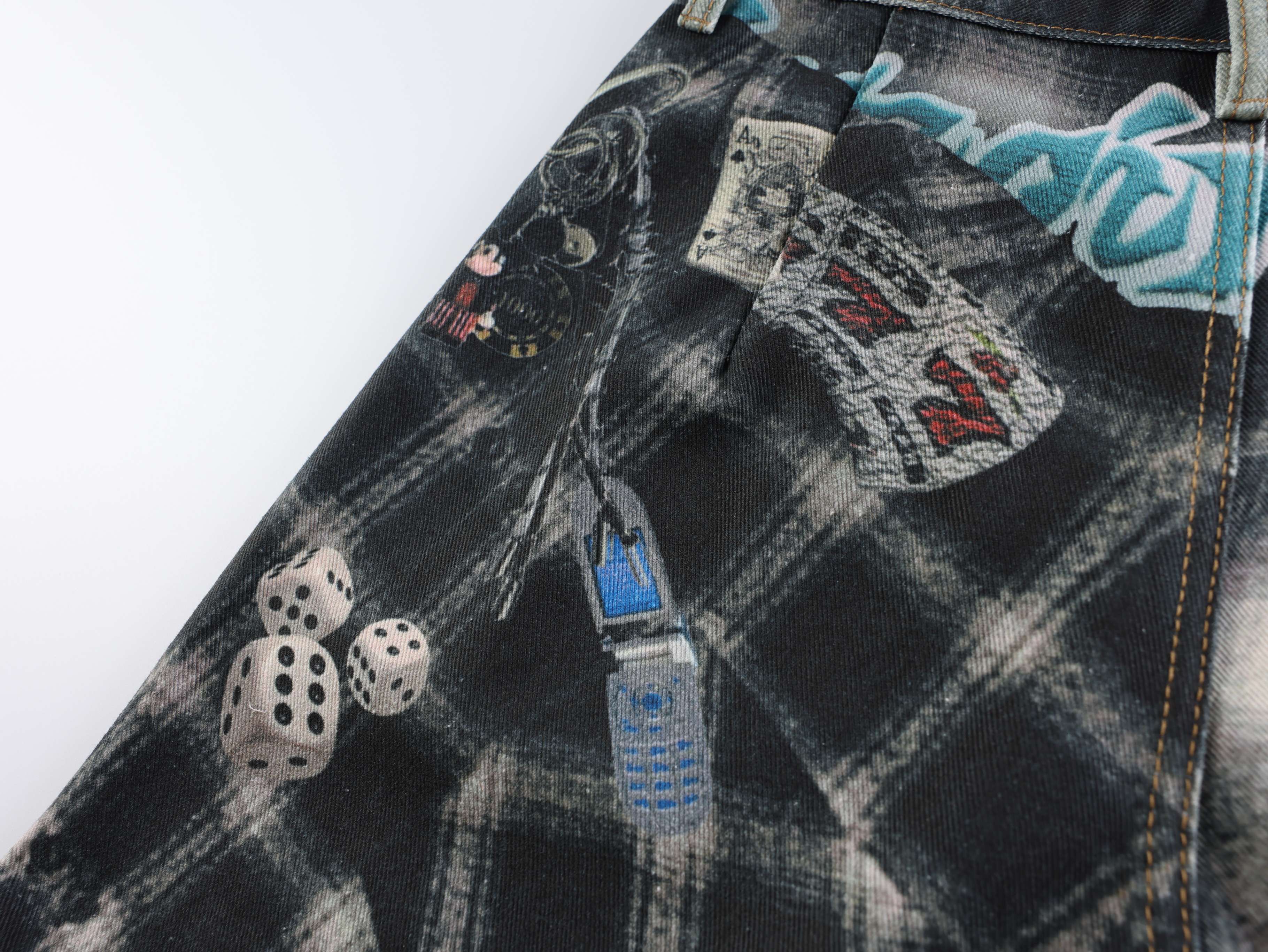 CapCabin “Layered Flannel Patchwork Balloon Jeans”