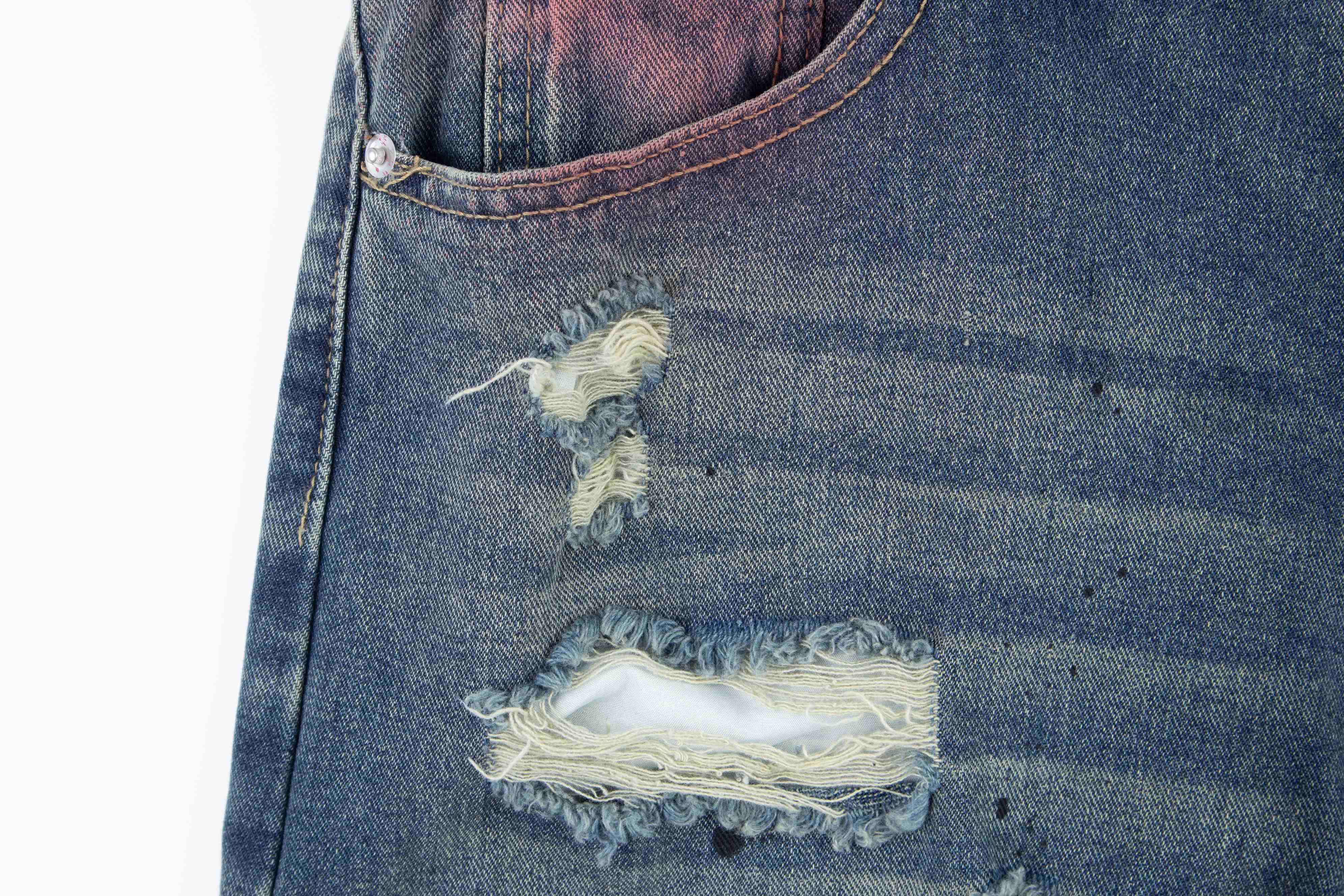 CapCabin Distressed Washed Wide-Leg Jeans