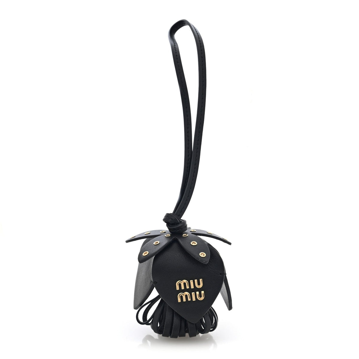 Calfskin Trick Bag Charm Black