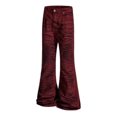 CapCabin Tiger-Pattern Flared Pants