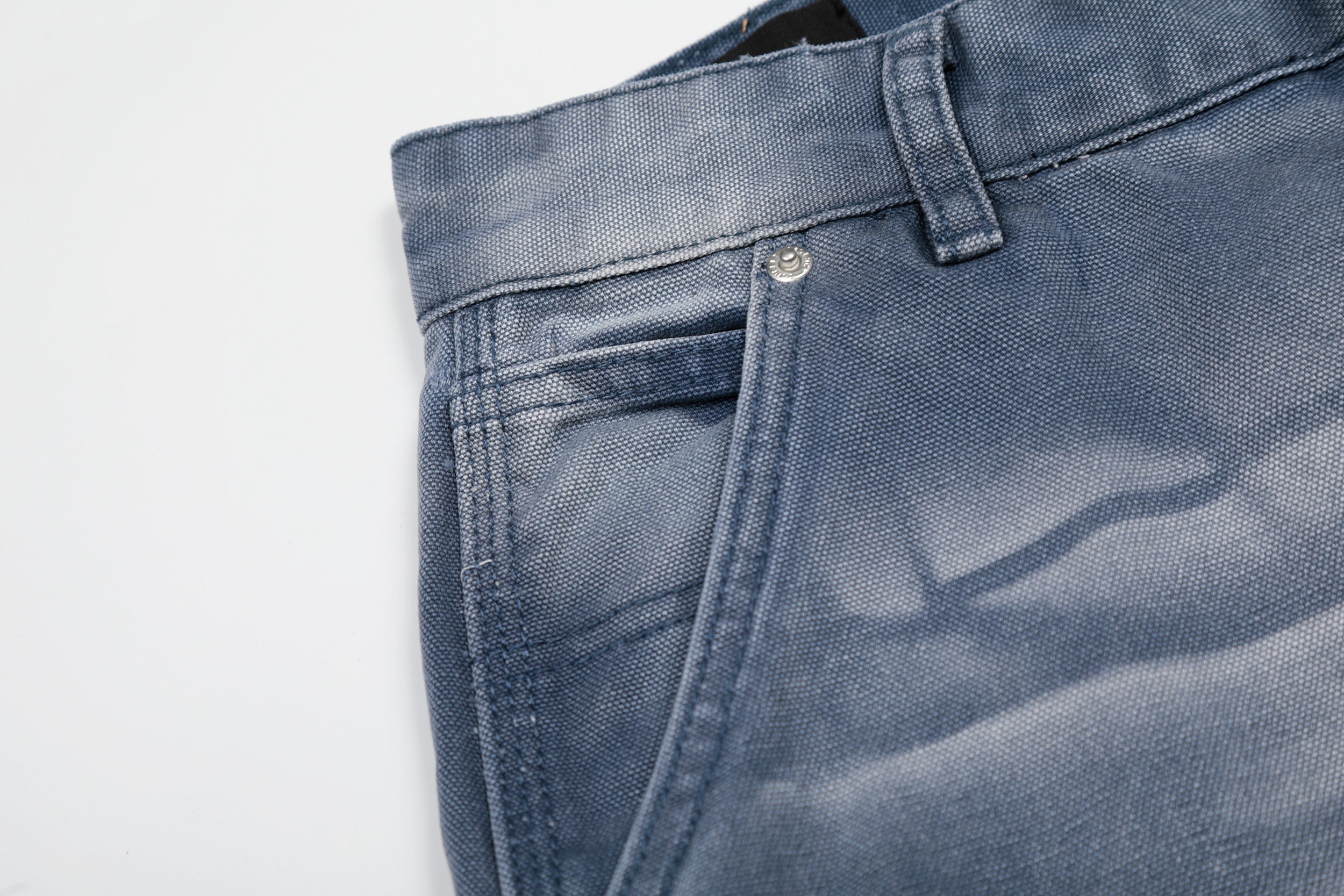 CapCabin Washed Wrinkle Effect Denim Jeans