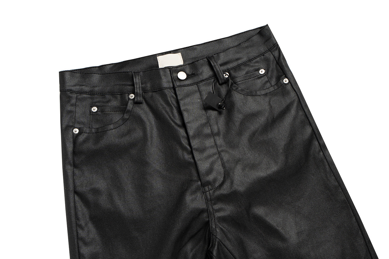 CapCabin Blade-Cut Zip Leather Pants