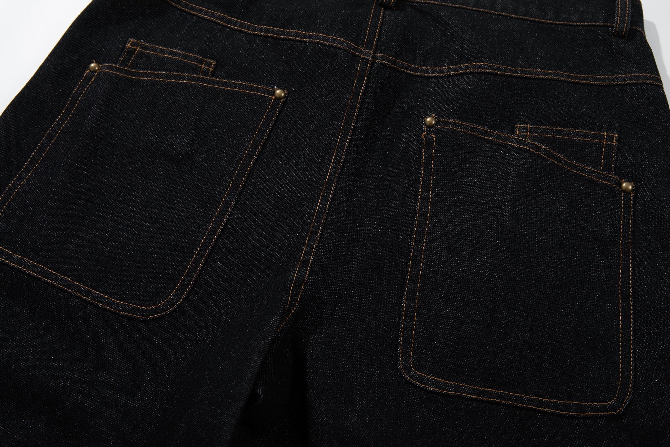 CapCabin Curved Panel Wide Leg Denim Pants