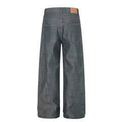 CapCabin “Washed Grey Button Denim Jeans”