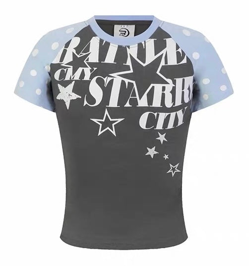 CapCabin “Starry City Contrast Raglan Tee”(Slim fit)