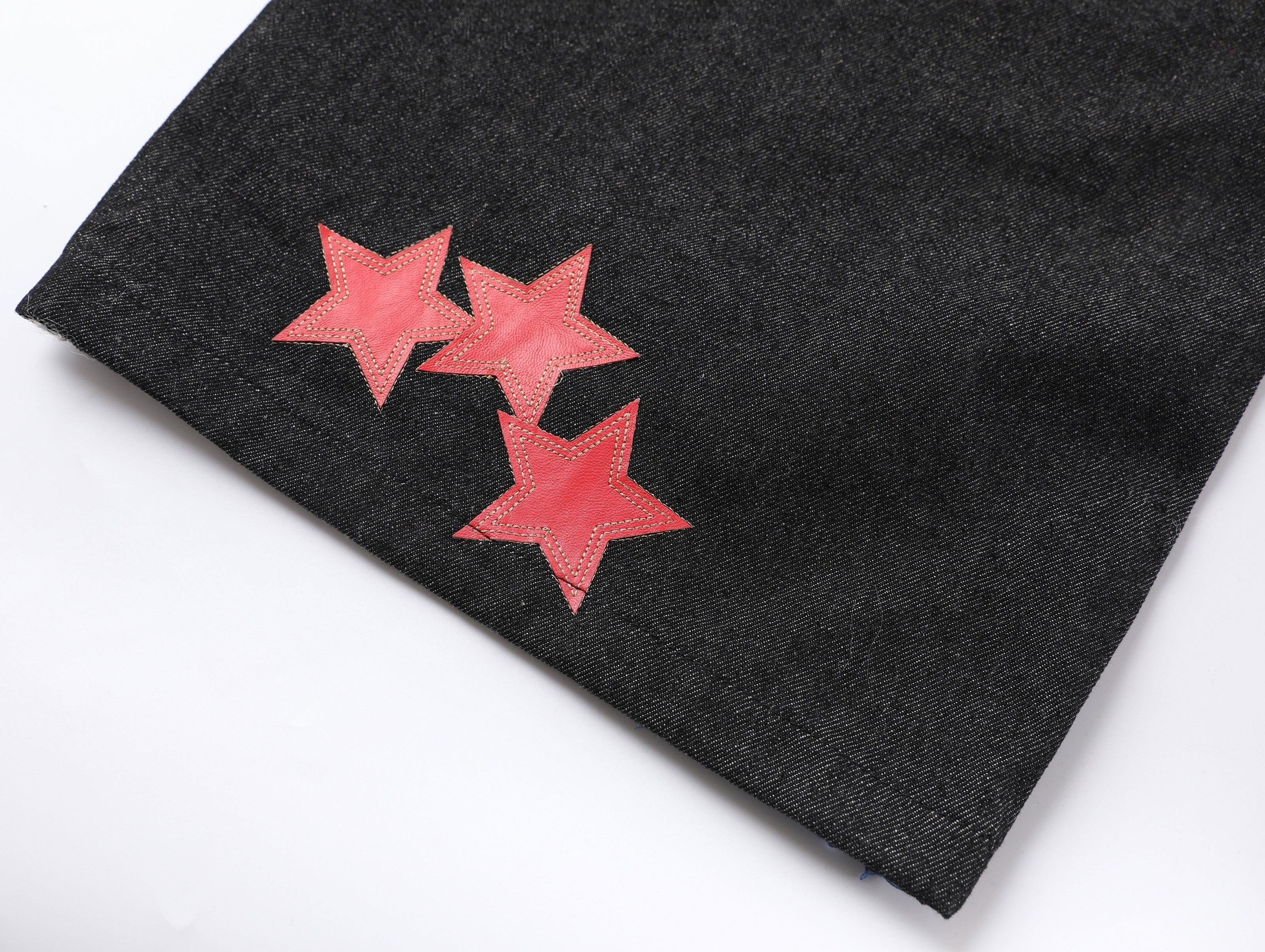 CapCabin Star-Graphic Wide-Leg Denim Pants