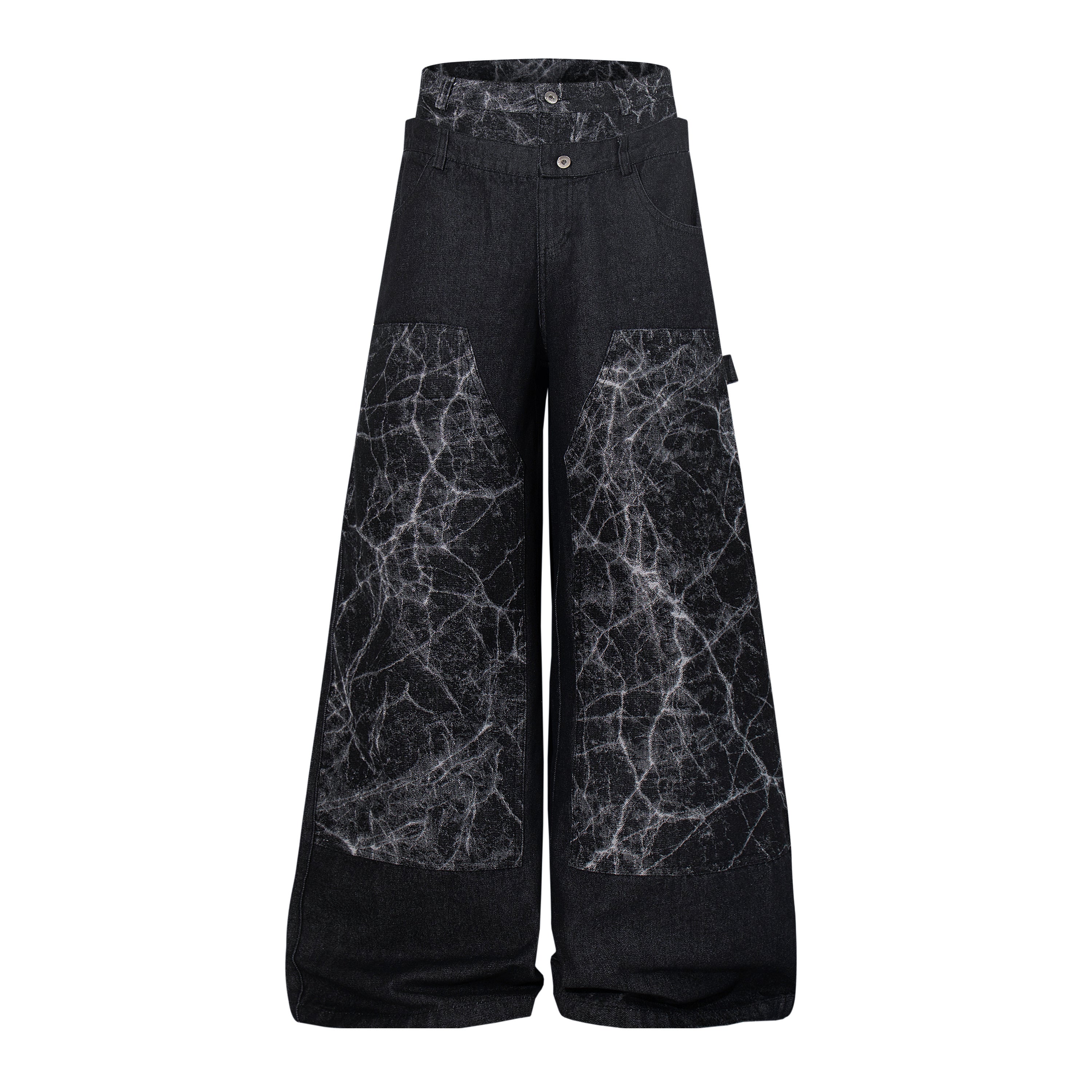 CapCabin Cracked Panel Wide-Leg Pants