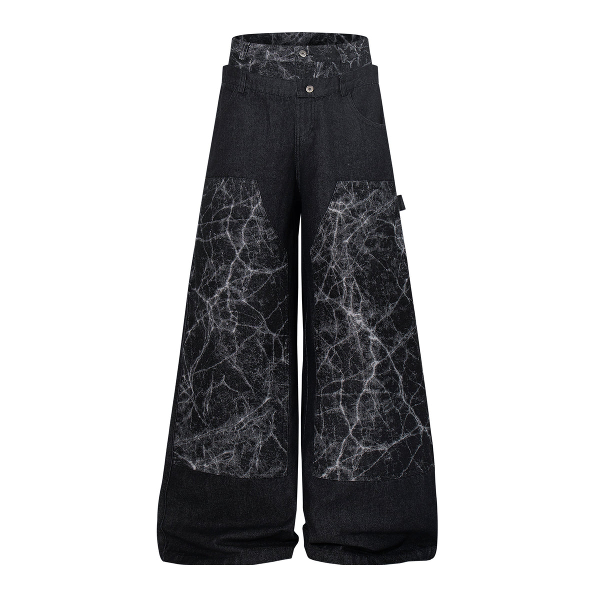 CapCabin Cracked Panel Wide-Leg Pants