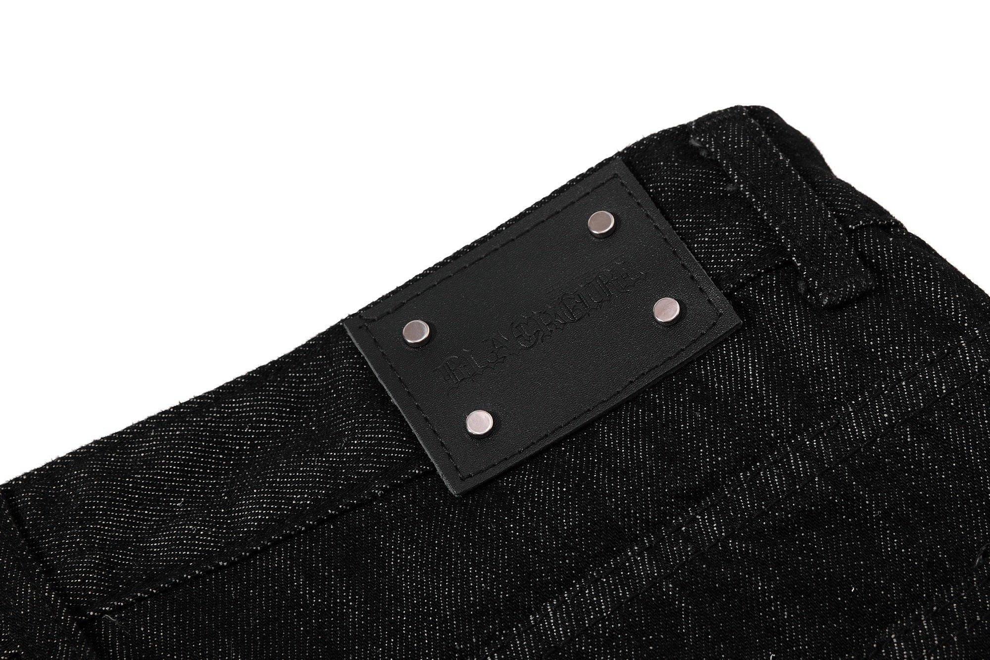 CapCabin Rivet Chain Wide-Leg Denim Pants
