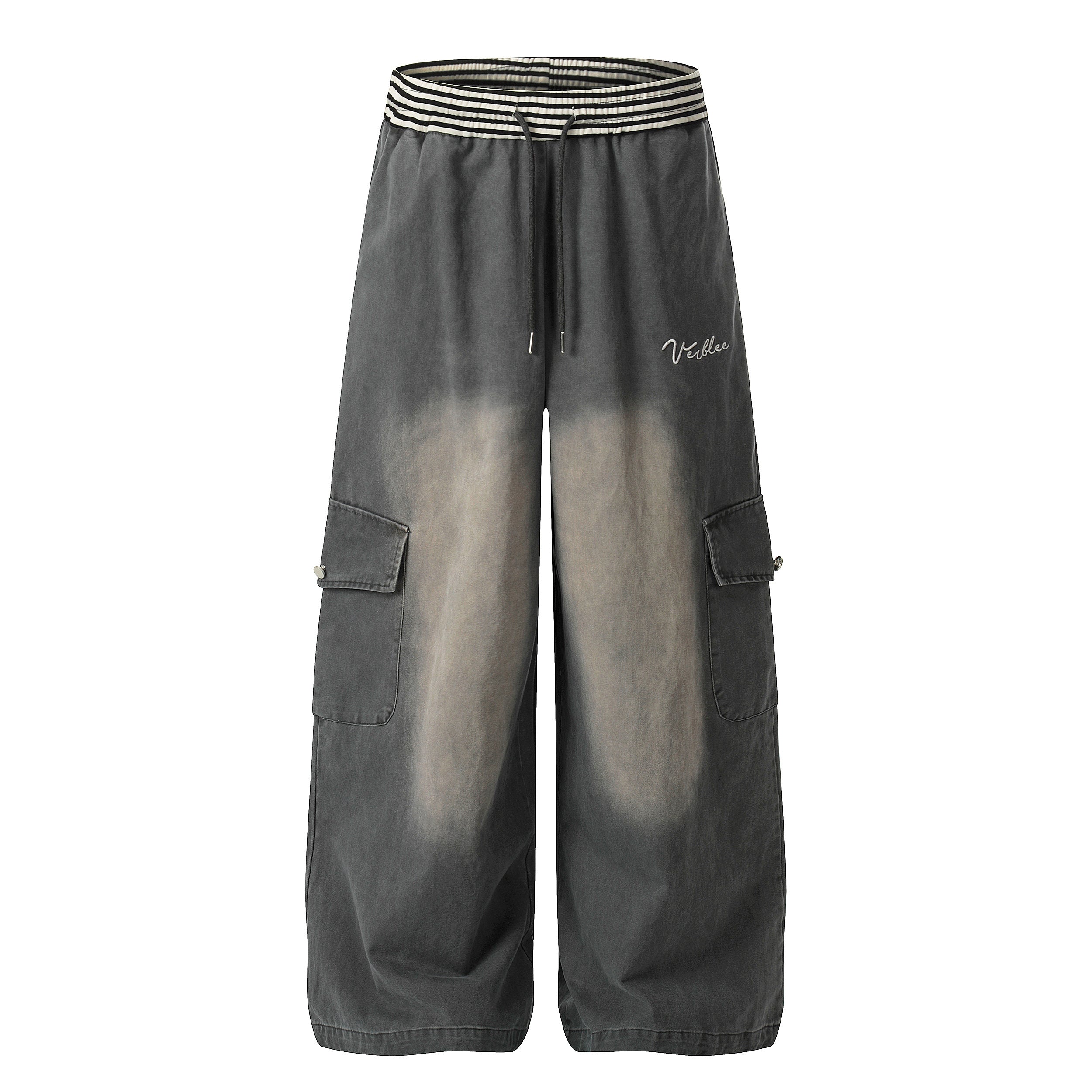 CapCabin Washed Cargo Wide-Leg Pants