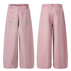 CapCabin “Polka Star Wide-Leg Pants”