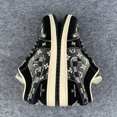 Custom Air Jordan 1 Low 'Noir Loom'