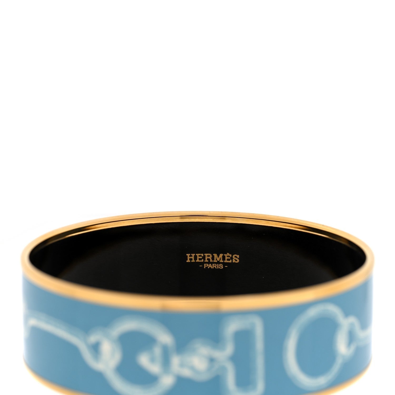 Enamel Printed Inventaire Poetique Pour Un Conte Sellier Wide Bracelet 70 Crepuscule Bleu
