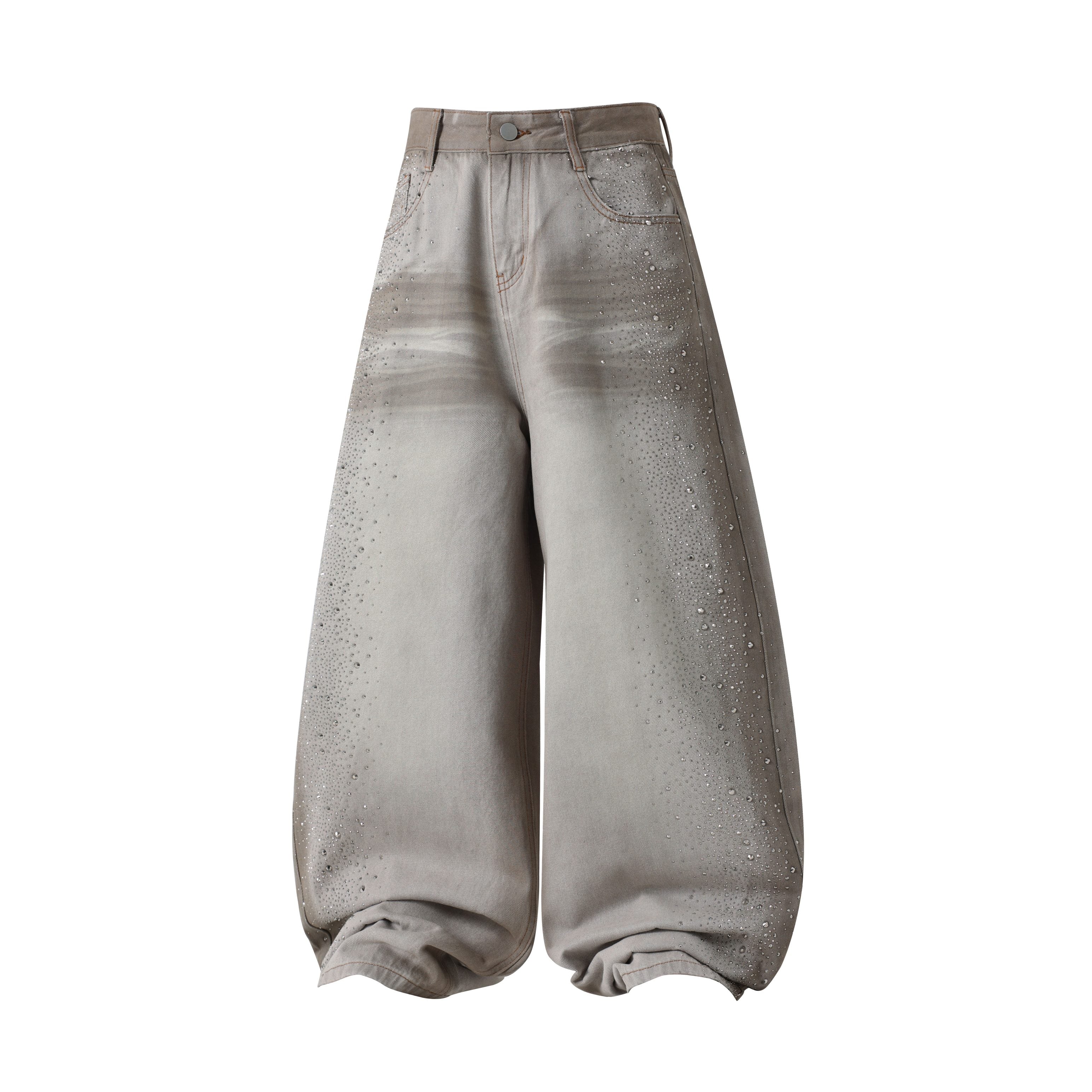 CapCabin Washed Balloon Fit Denim Pants