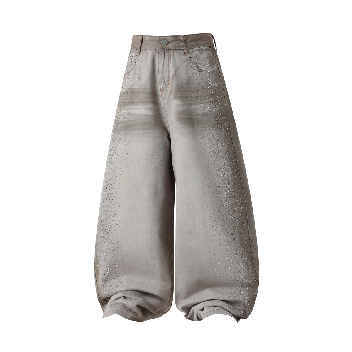 CapCabin Washed Balloon Fit Denim Pants