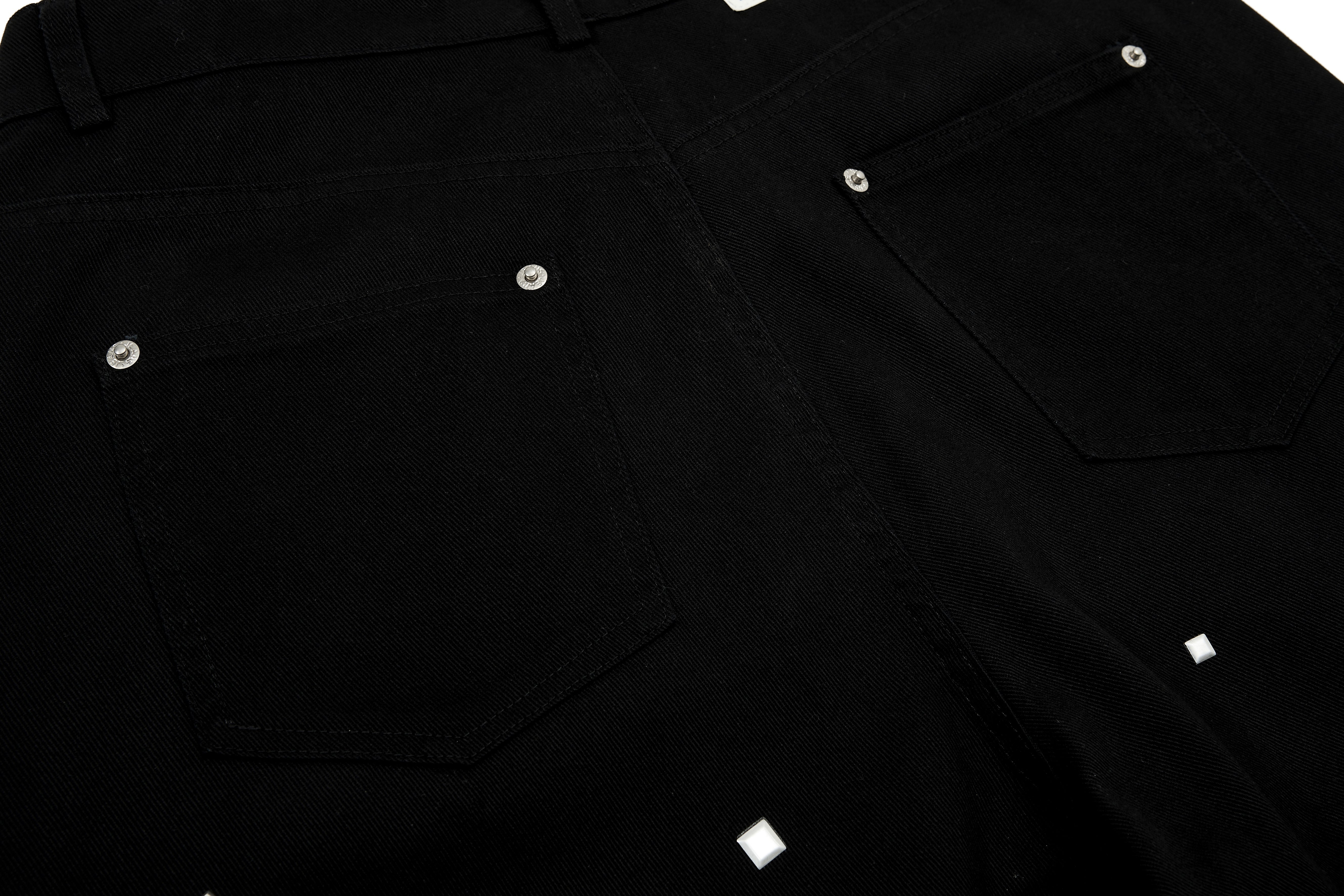 CapCabin Stud Detail Wide-Leg Pants