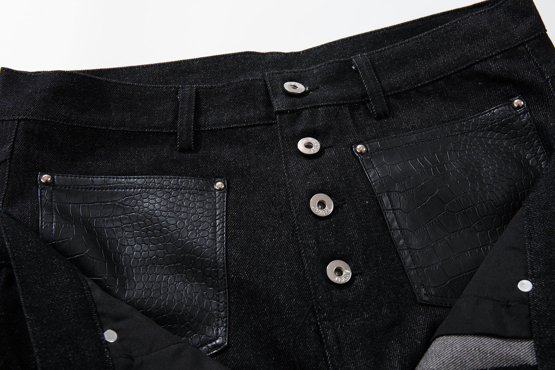 CapCabin Wide Leg Button Fly Denim Pants