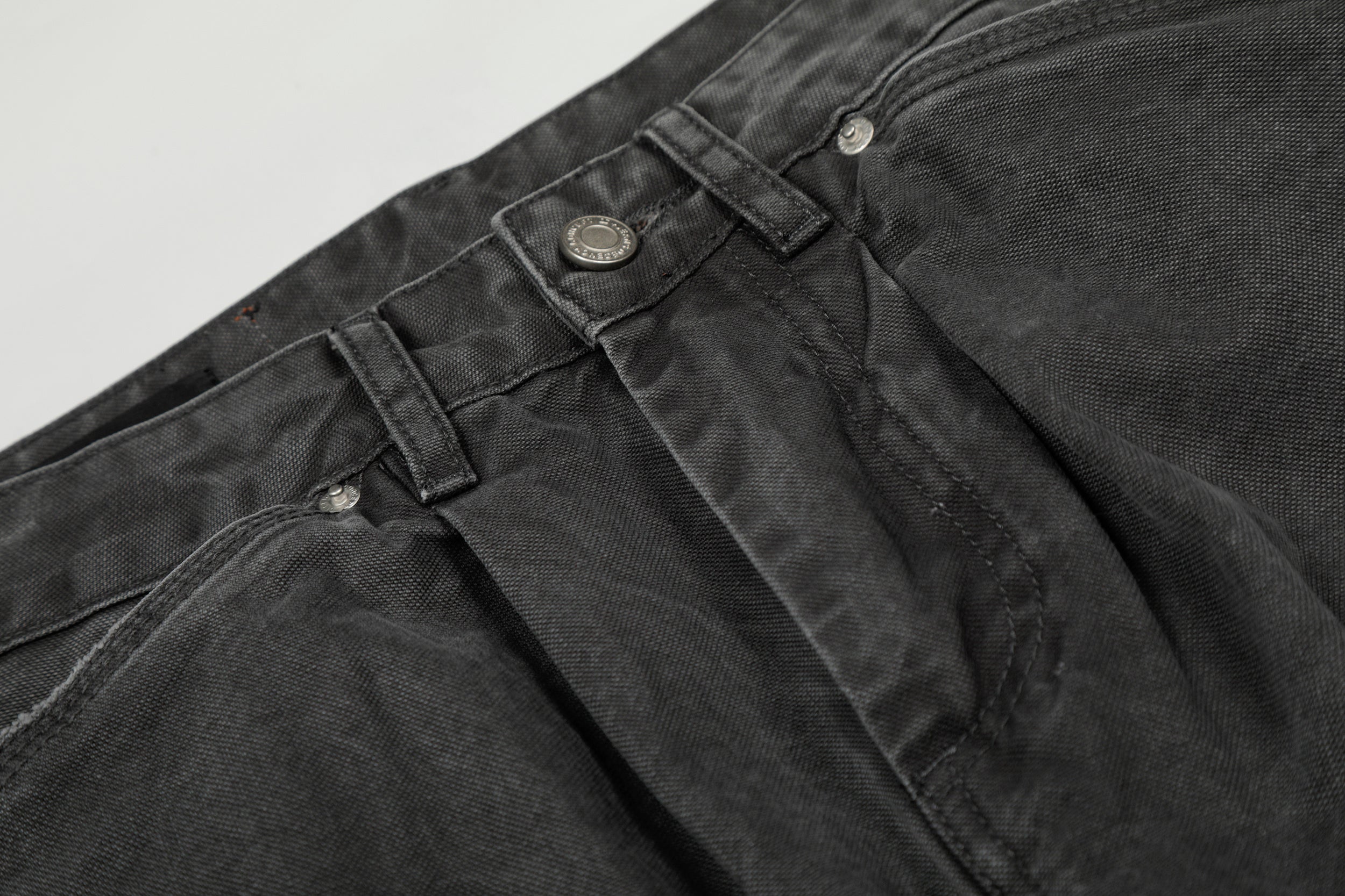 CapCabin Washed Utility Wide-Leg Denim Pants