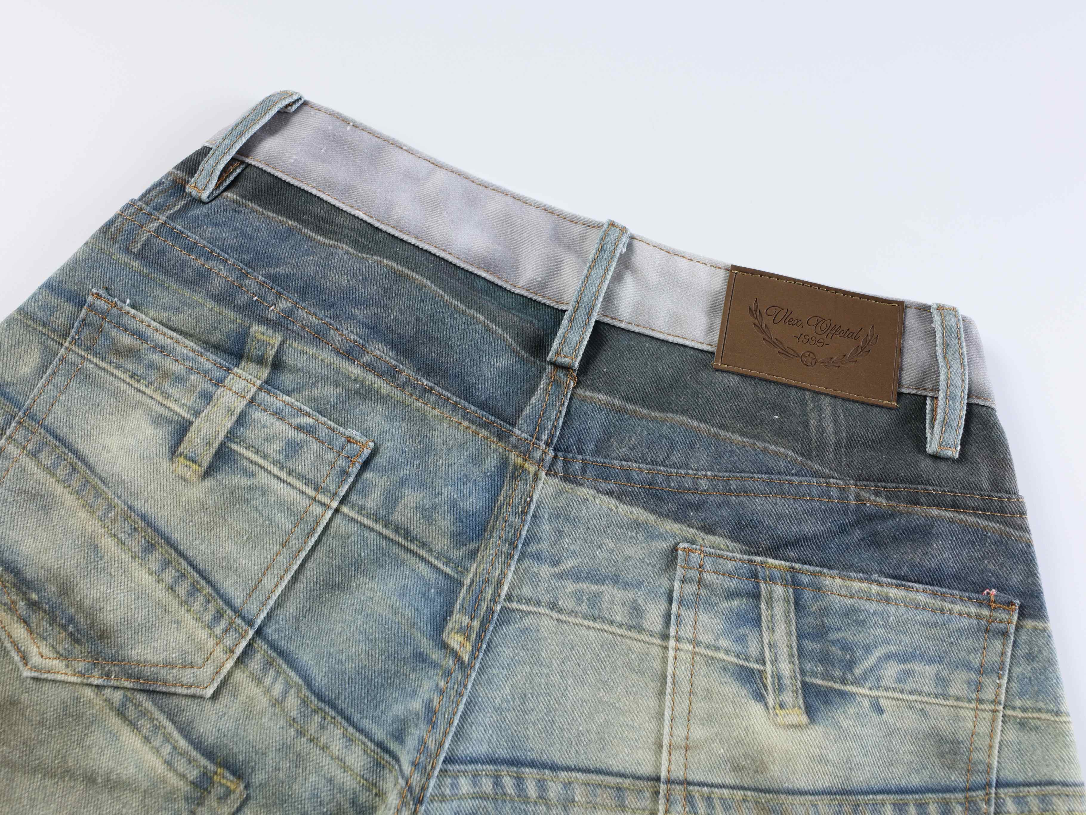 CapCabin “Layered Fade Distressed Balloon Jeans”