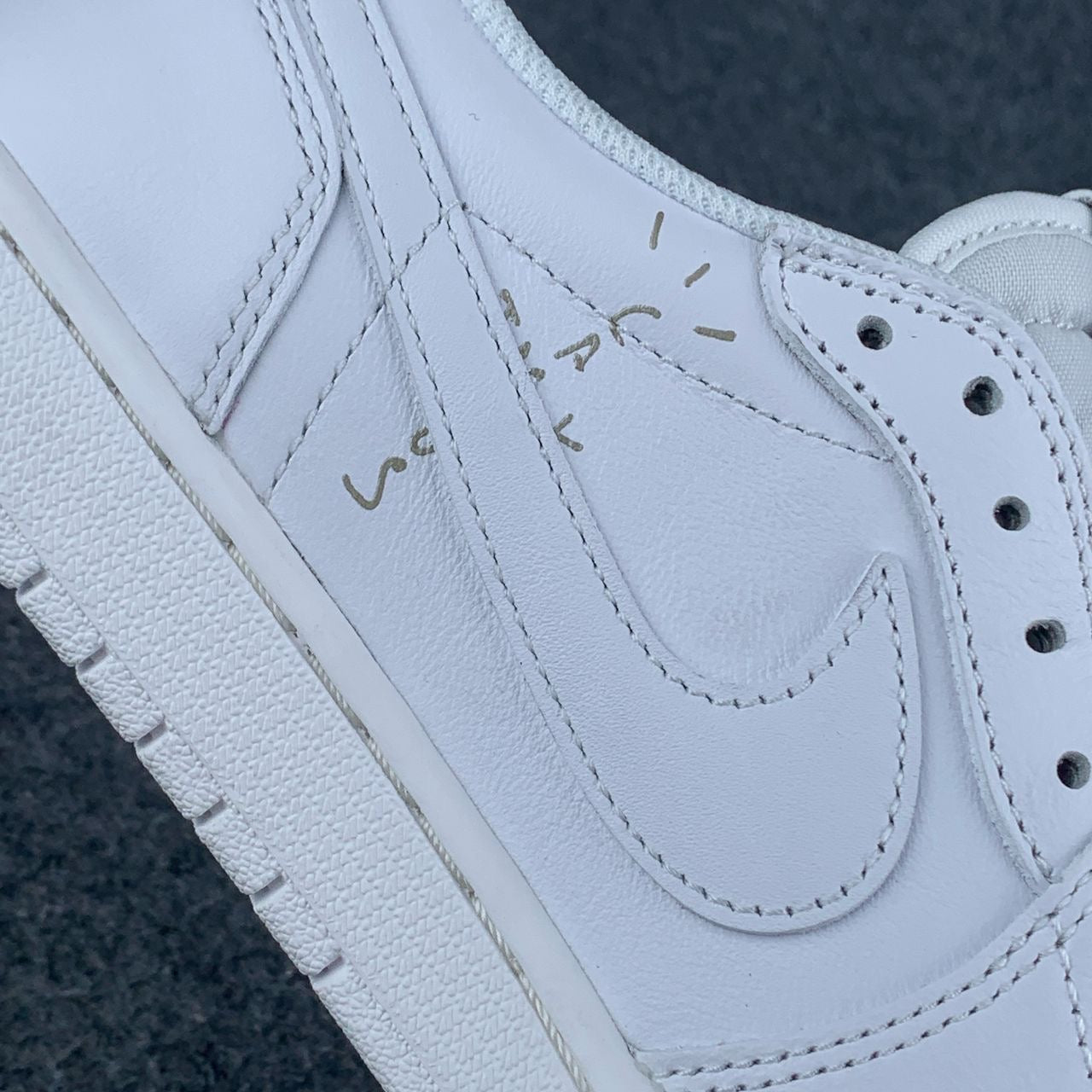 Custom Travis Scott x Air Jordan 1 Retro Low OG SP 'Michael Rubin White Party' Friends & Family