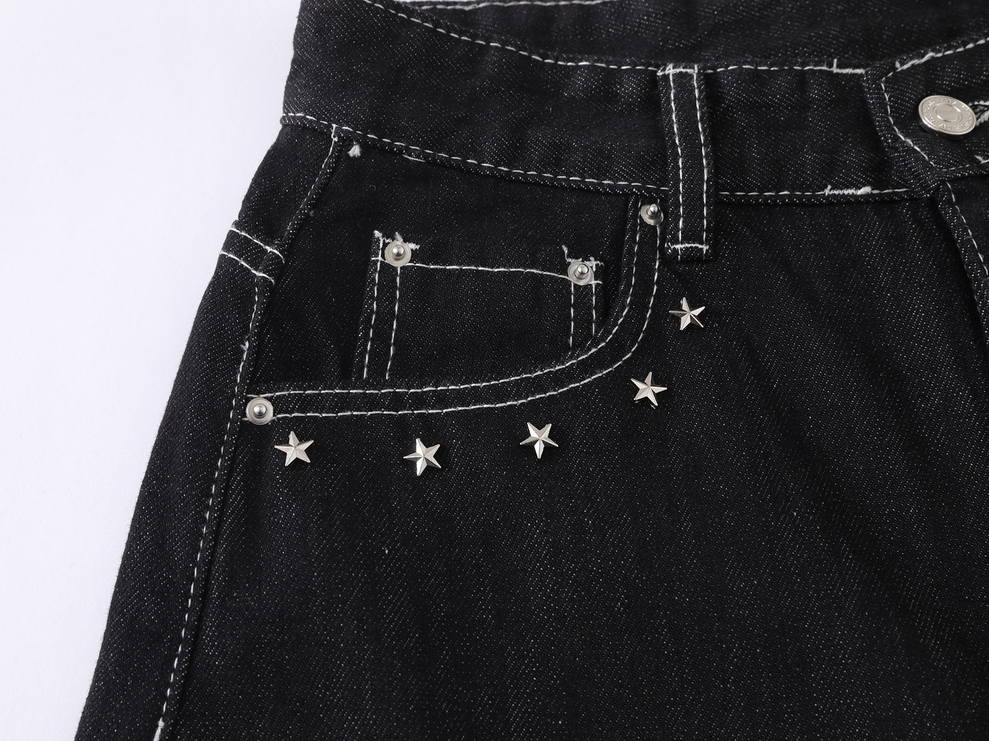 CapCabin “Angel Wing Wide-Leg Denim Jeans”