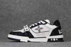 LV Trainer Low 'Velcro Strap - Black Monogram Denim'