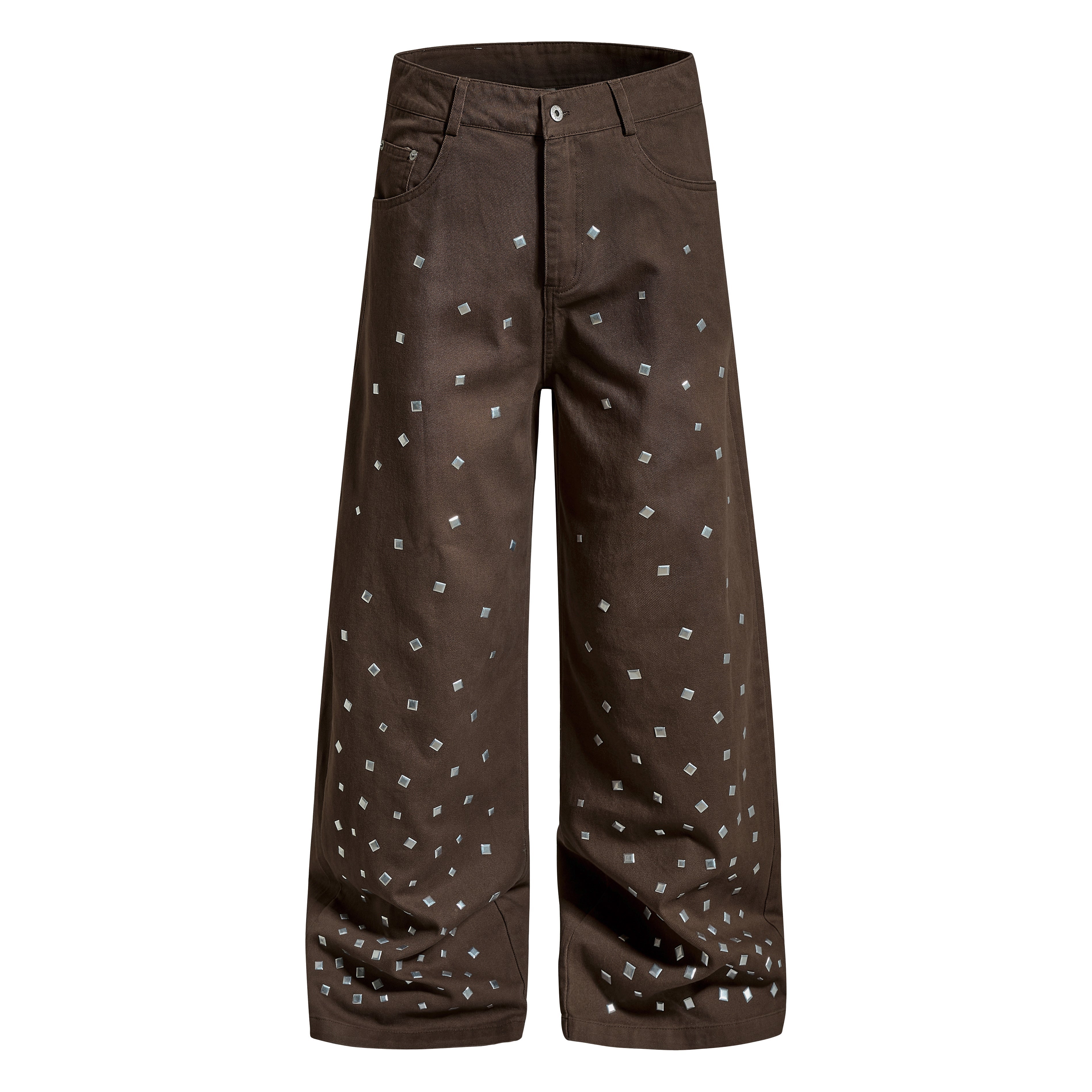 CapCabin Stud Detail Wide-Leg Pants