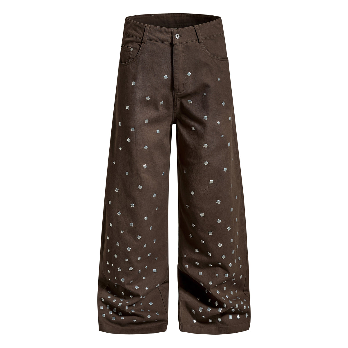 CapCabin Stud Detail Wide-Leg Pants