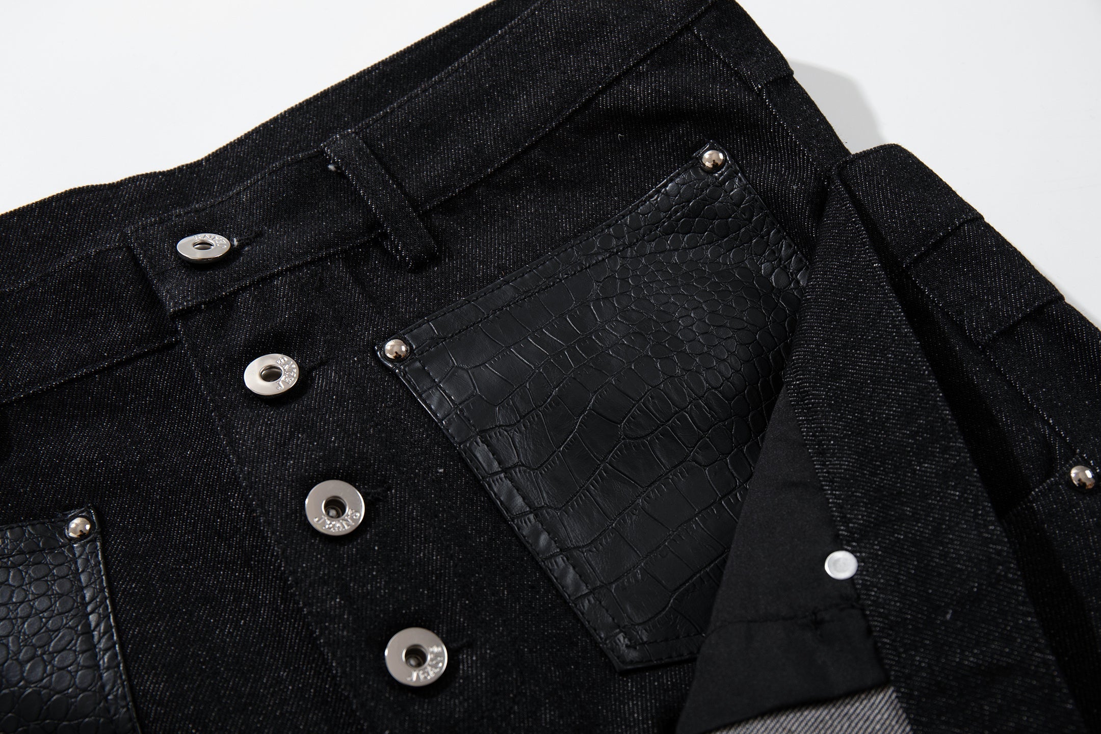 CapCabin Wide Leg Button Fly Denim Pants