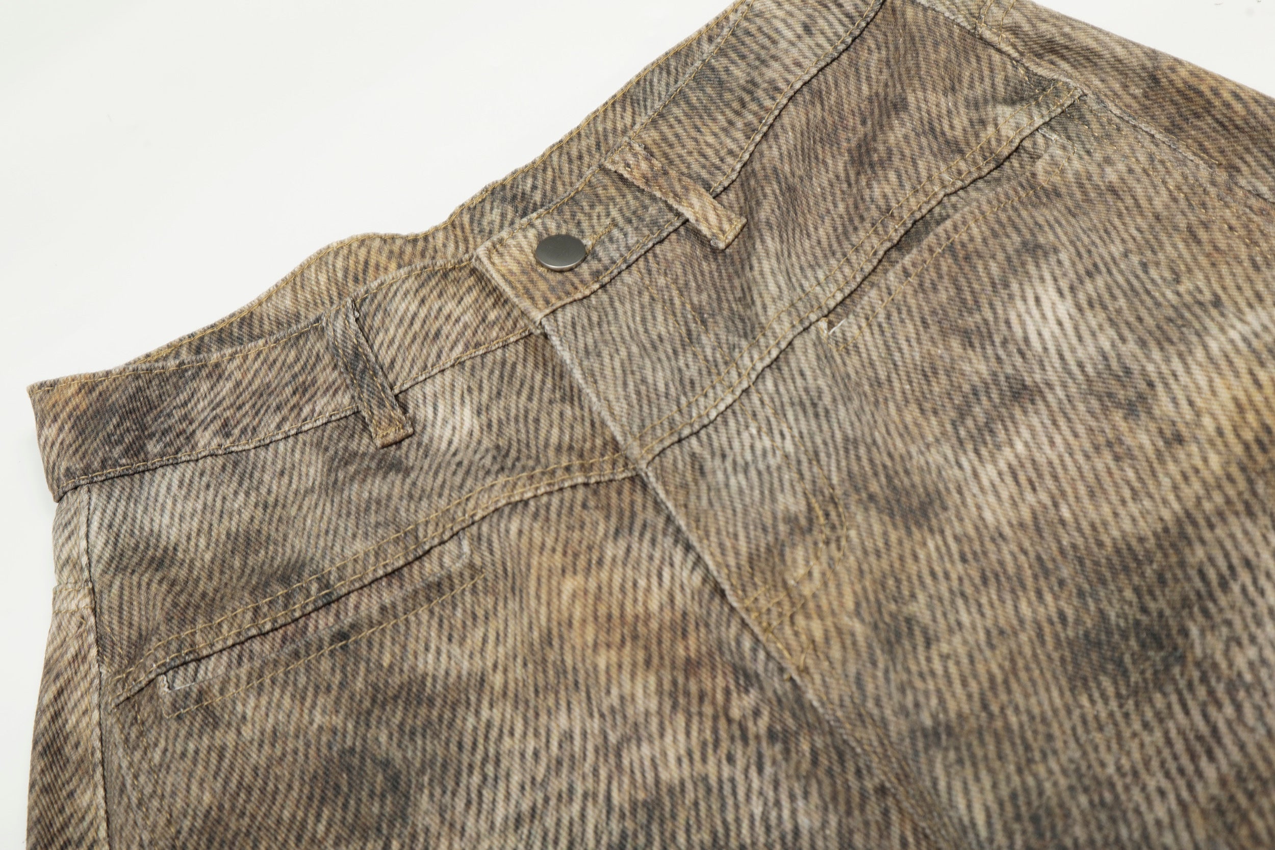 CapCabin Leopard Wash Wide-Leg Jeans