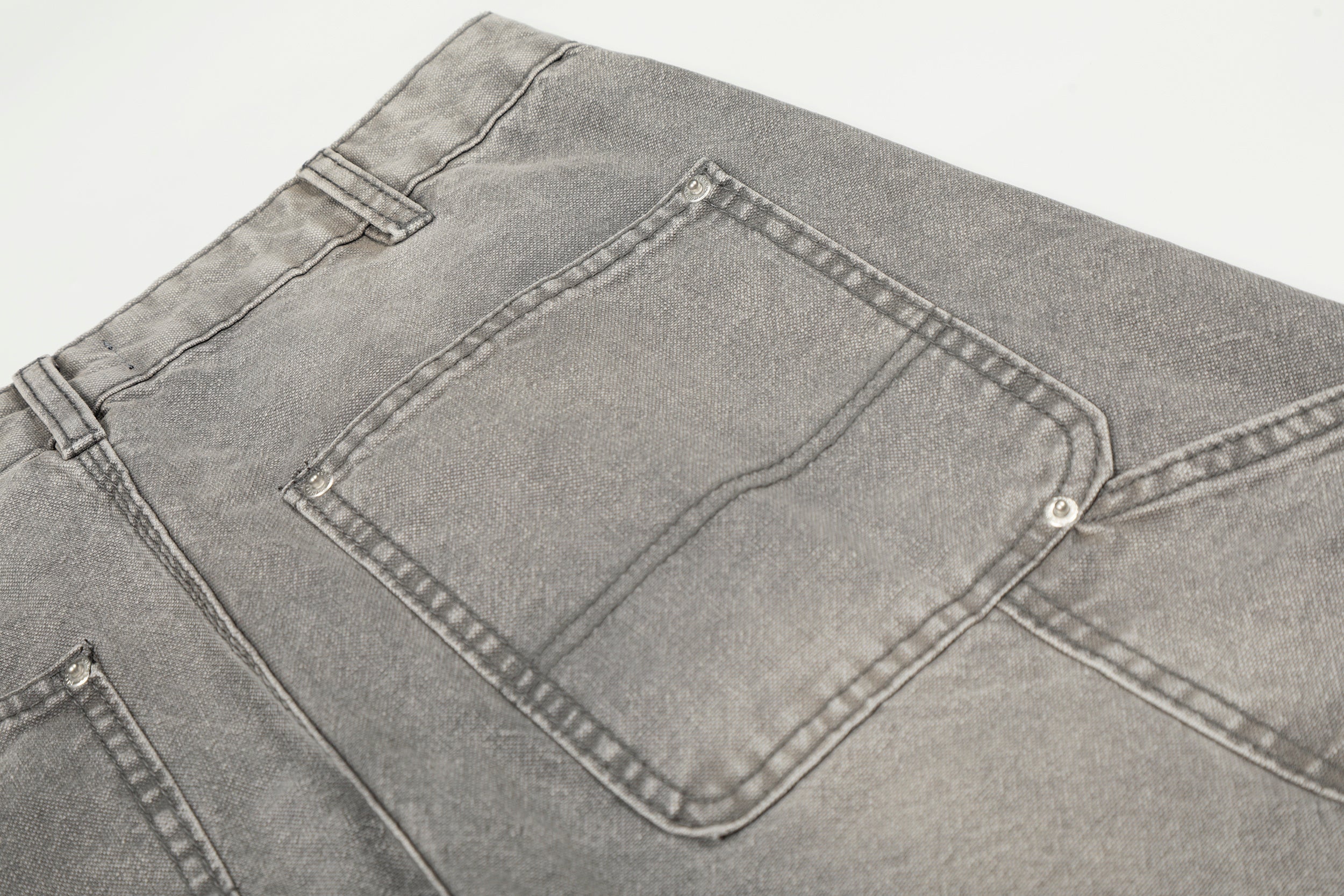 CapCabin Washed Utility Distressed Denim Jeans