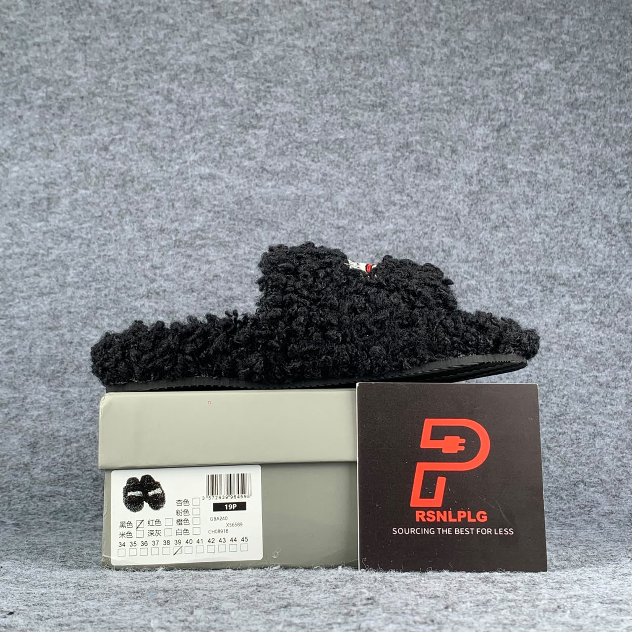 Balenciaga Wmns Furry Slides 'Black Red'