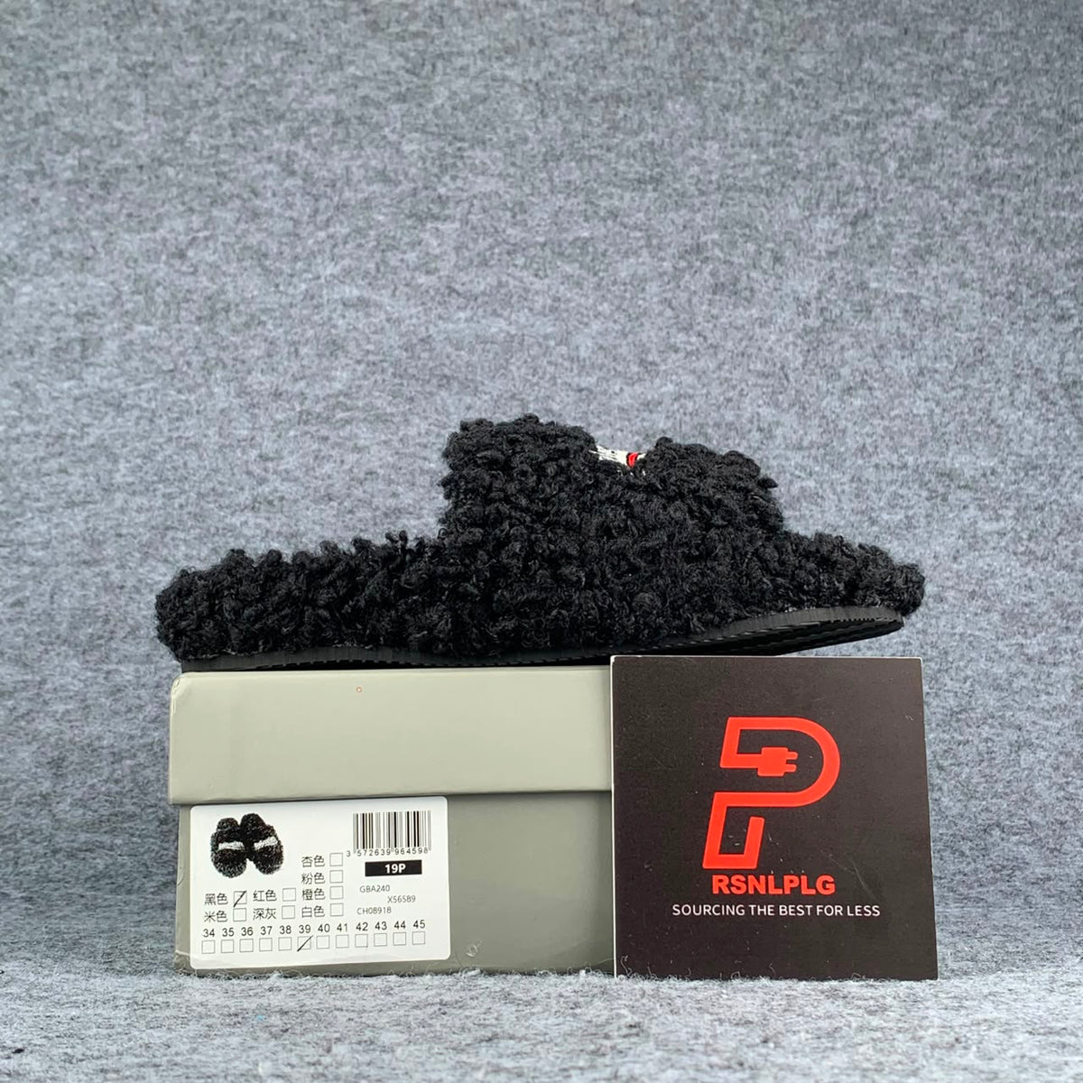 Balenciaga Wmns Furry Slides 'Black Red'